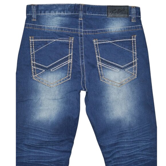 True Luck Men's Bootcut Jeans Size 30x30 Embroidered Stitched Medium Wash BKE - Picture 8 of 9